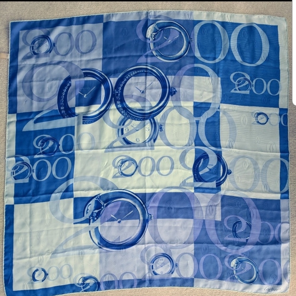 Rare! Y2K CARTIER Millenium 2000 silk scarf